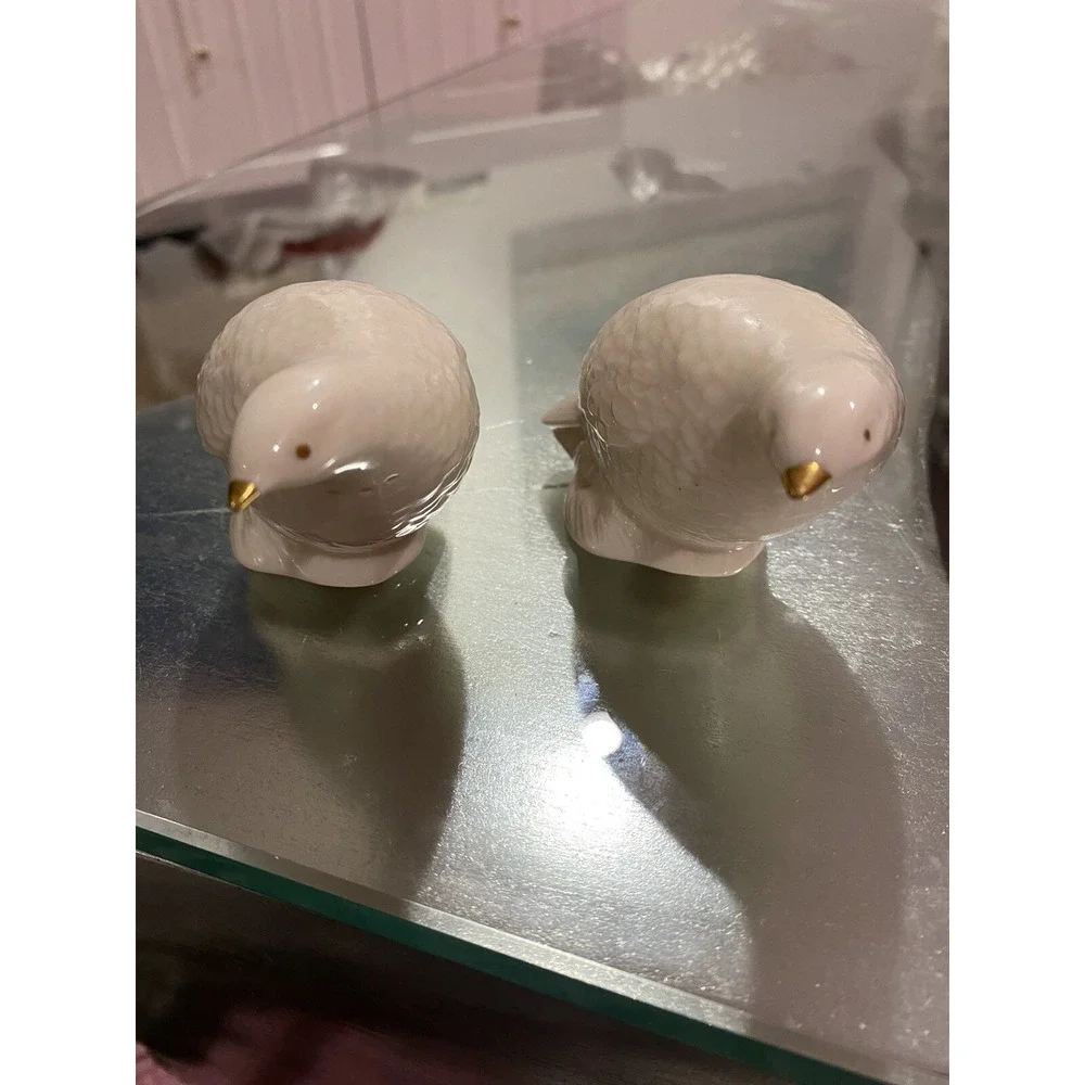 Lenox Quail / Dove Porcelain Salt & Pepper Shakers, Gamebirds Gold Beak, Figural